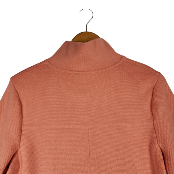 Talbots Womens Cardigan Sweater L Peach 100% Italian Merino Wool Button READ - Picture 10 of 13